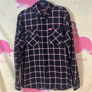 DIXXON Flannel Shirt - Electric Limited Edition Snap On Socket to Breast Cancer